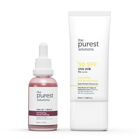 The Purest Solutions Canlandırıcı ve Ton Eşitleyici Yüz Peeling Serum + Spf 50+ Güneş Koruyucu