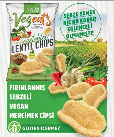 Vegeat’s Fırınlanmış Sebze Çeşnili Mercimek Cipsi (50gr X 6 ADET)