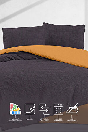 ELART Simple Nevresim Takımı Çift Kişilik (200x220 cm) Sarı