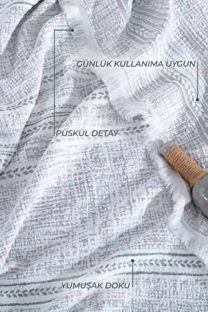 ELART Nish Battaniye Seti Çift Kişilik 4 Parça Yeşil