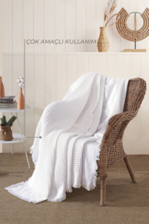 ELART Ruffle Pike Tek Kişilik (160x220 cm) Beyaz