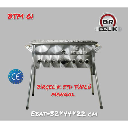 Birçelik BTM-01 Standart Lav Taşlı Tüplü Mangal 32x44x22 cm