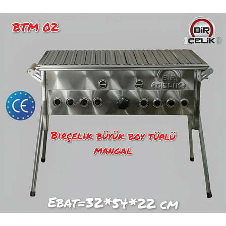 Birçelik BTM-02 Büyük Boy Lav Taşlı Tüplü Mangal 32x54x22 cm