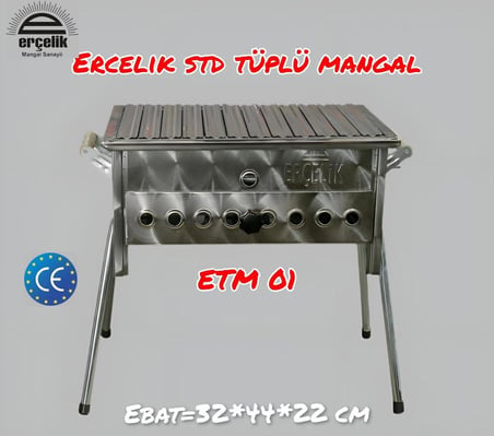 Erçelik ETM-01 Standart Lav Taşlı Tüplü Mangal 32x44x22 cm
