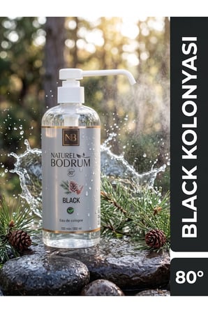 Black Kolonya 500 ml Sprey Başlıklı Amber Vanilya Ekonomik Boy %80 Alkollü