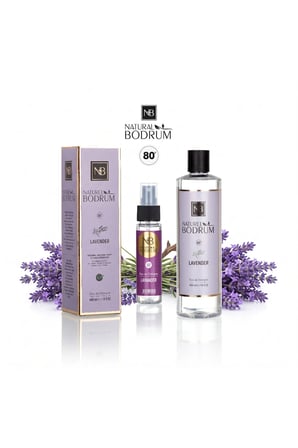 Lavander Kolonya İkili Set (400 ml Dökmeli + 60 ml Sprey Cep Boy) %80 Alkollü