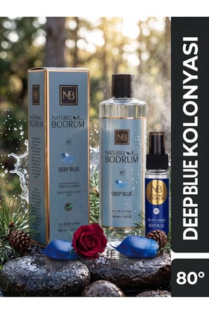 Deep Blue Kolonya İkili Set (400 ml Dökmeli + 60 ml Sprey Cep Boy) %80 Alkollü