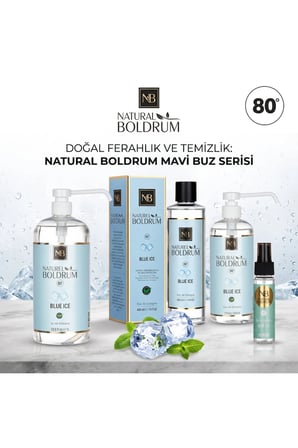 Blue İce Kolonya Mega Aile Seti (1 Litre + 500 ml + 400 ml + 60 ml) 4'lü Paket %80 Alkollü