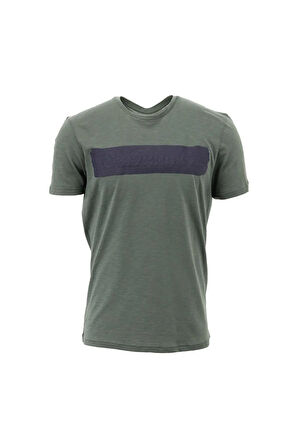 Erkek Bisiklet Yaka Regular Kalıp Baskılı T-Shirt - Yeşil | XL