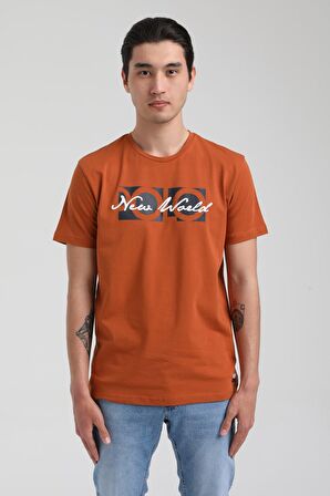 New World Polo Bisiklet Yaka Kiremit Slim Fit TİŞÖRT 22SSM20266