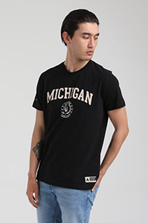 New World Polo Bisiklet Yaka Siyah Slim Fit Tişört 22.01.T4.004