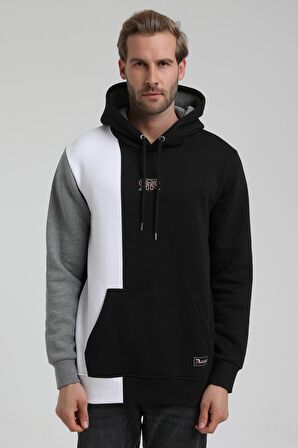Kapüşonlu Siyah Slim Fit Sweatshirt 22FWM64033