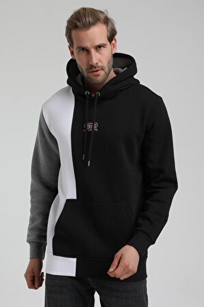 Kapüşonlu Siyah Slim Fit Sweatshirt 22FWM64033