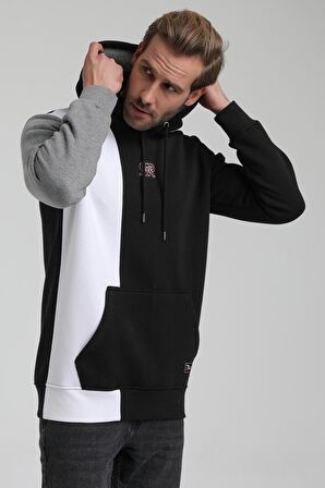Kapüşonlu Siyah Slim Fit Sweatshirt 22FWM64033