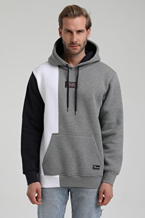 Kapüşonlu Gri Slim Fit Sweatshirt 22FWM64033