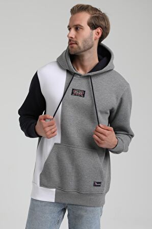 Kapüşonlu Gri Slim Fit Sweatshirt 22FWM64033