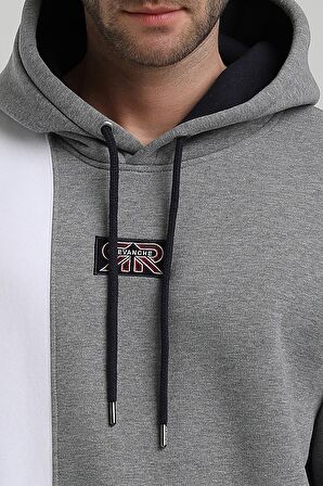 Kapüşonlu Gri Slim Fit Sweatshirt 22FWM64033
