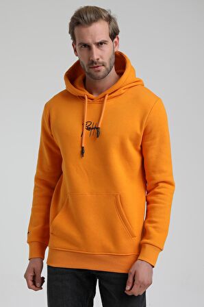 Kapüşonlu Turuncu Slim Fit Sweatshirt 22FWM64034