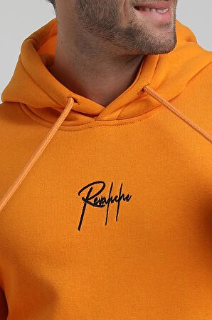 Kapüşonlu Turuncu Slim Fit Sweatshirt 22FWM64034