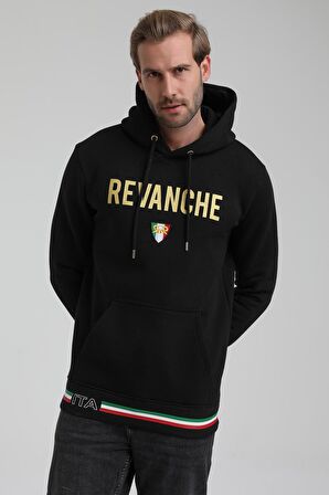 Kapüşonlu Siyah Slim Fit Sweatshirt 22FWM64036