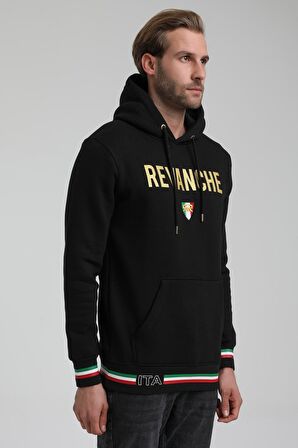 Kapüşonlu Siyah Slim Fit Sweatshirt 22FWM64036