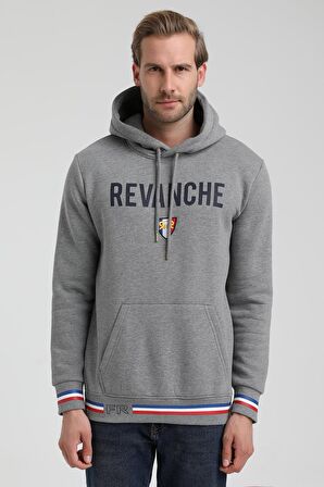 Kapüşonlu Gri Slim Fit Sweatshirt 22FWM64036