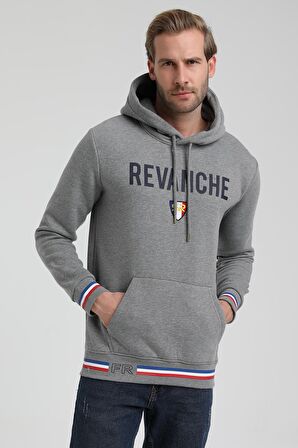 Kapüşonlu Gri Slim Fit Sweatshirt 22FWM64036