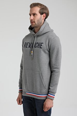 Kapüşonlu Gri Slim Fit Sweatshirt 22FWM64036