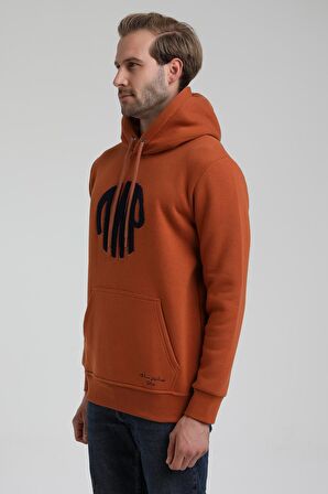 Kapüşonlu Kiremit Slim Fit Sweatshirt 22FWM64037