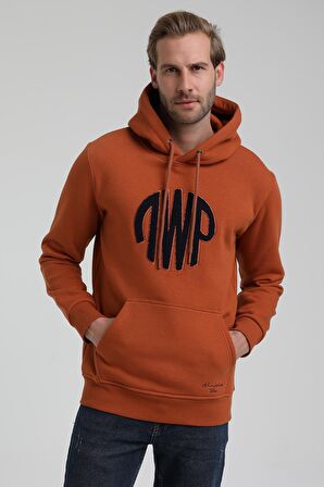 Kapüşonlu Kiremit Slim Fit Sweatshirt 22FWM64037