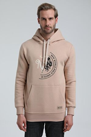 Kapüşonlu Bej Slim Fit Sweatshirt 22FWM64030