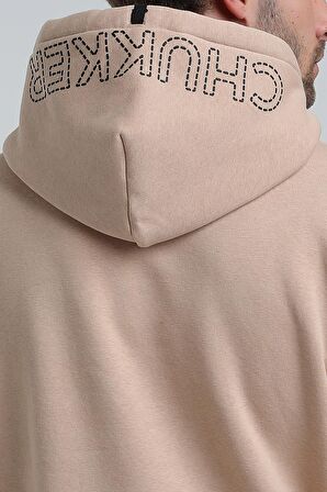 Kapüşonlu Bej Slim Fit Sweatshirt 22FWM64030