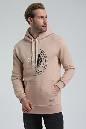 Kapüşonlu Bej Slim Fit Sweatshirt 22FWM64030