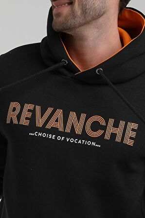 Kapüşonlu Siyah Slim Fit Sweatshirt 22FWM64031