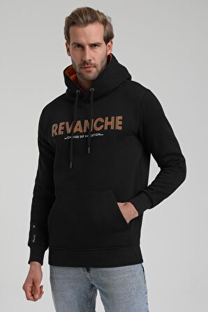Kapüşonlu Siyah Slim Fit Sweatshirt 22FWM64031