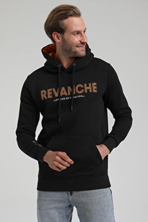 Kapüşonlu Siyah Slim Fit Sweatshirt 22FWM64031