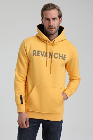 Kapüşonlu Hardal Slim Fit Sweatshirt 22FWM64031