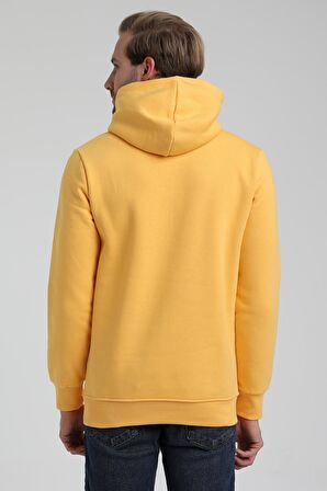 Kapüşonlu Hardal Slim Fit Sweatshirt 22FWM64031