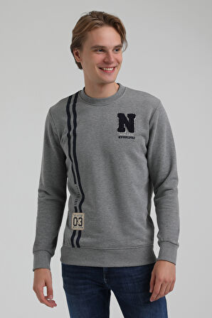 Bisiklet Yaka Gri Regular Sweatshirt 22FWM60140