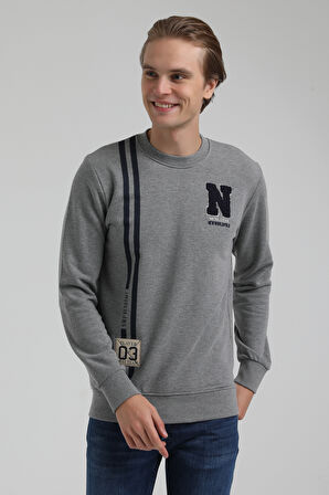 Bisiklet Yaka Gri Regular Sweatshirt 22FWM60140