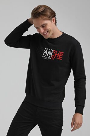 Bisiklet Yaka Siyah Regular Sweatshirt 22FWM60123