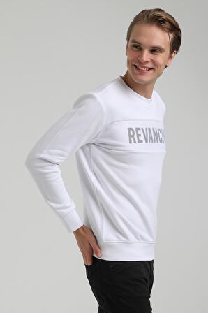 Bisiklet Yaka Beyaz Regular Sweatshirt 22FWM60117