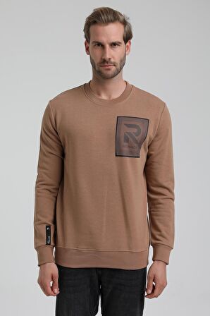 Bisiklet Yaka Camel Slim Fit Sweatshirt 22FWM60119