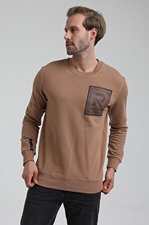 Bisiklet Yaka Camel Slim Fit Sweatshirt 22FWM60119