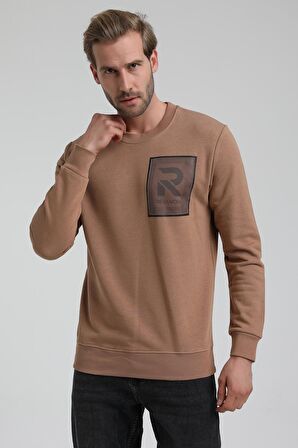 Bisiklet Yaka Camel Slim Fit Sweatshirt 22FWM60119