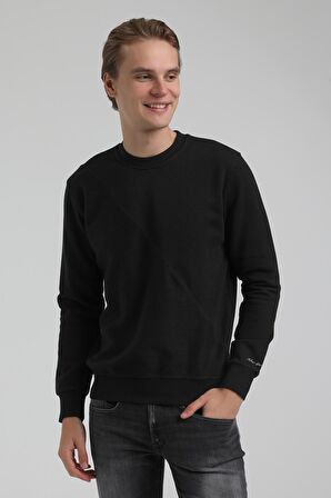 Bisiklet Yaka Siyah Regular Sweatshirt 22FWM60125
