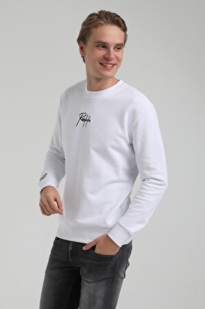 Bisiklet Yaka Beyaz Regular Sweatshirt 22FWM60129