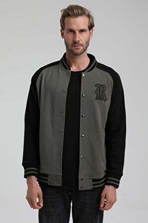 New World Polo Kolej Yaka Haki Slim Fit Ceket 22FWM60131