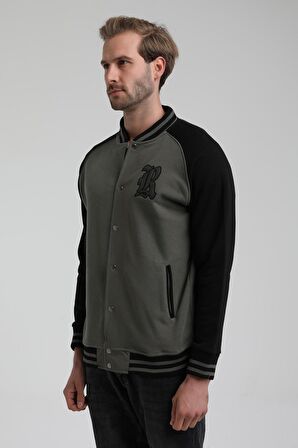 New World Polo Kolej Yaka Haki Slim Fit Ceket 22FWM60131