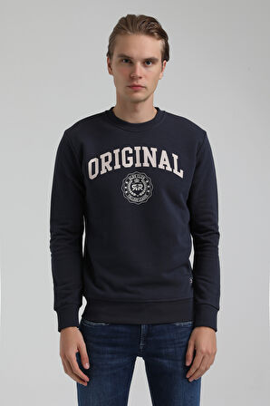 Bisiklet Yaka Lacivert Regular Sweatshirt 22FWM60132